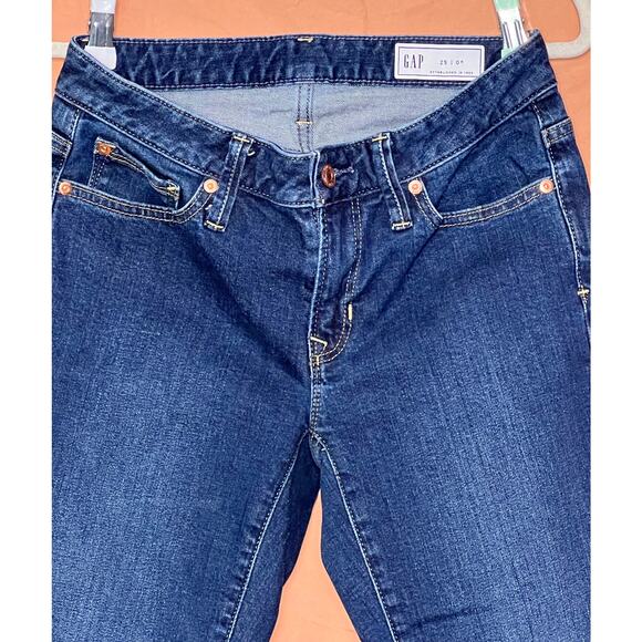 NWOT Women's Gap Long and Lean Low Rise Bootleg cut Jeans, Dark Blue, Sz 25R - Picture 3 of 12